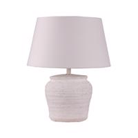 Stolná lampa Lindby Aelith Ø 30 cm keramická biela