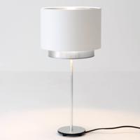 Stolná lampa Mattia, Perla hodváb biely/strieborný