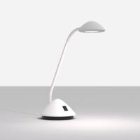 Stolná lampa MAULarc LED s ohybným ramenom, biela