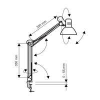 Stolná lampa MAULstudy s objímkou, čierna