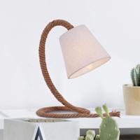 Stolná lampa Rope textilné tienidlo prírodné lano