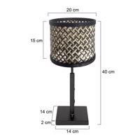 Stolná lampa Stang 3707ZW, čierna/prírodná