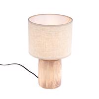 Stolná lampa v štýle vidieka béžová s hnedou 35 cm - Lipa