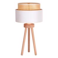 Stolová lampa Boho krémovo-biela/ratan výška 45 cm