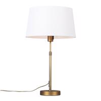 Stolová lampa bronzová s tienidlom biela 35 cm nastaviteľná - Parte