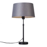 Stolová lampa čierna s odtieňom sivá 35 cm nastaviteľná - Parte