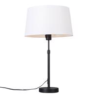 Stolová lampa čierna s tienidlom biela 35 cm nastaviteľná - Parte