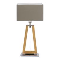 Stolová lampa HerzBlut Bi Bob, olejovaný dub/taupe