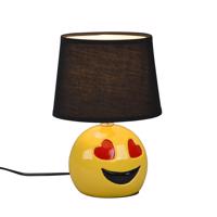 Stolová lampa Lovely so Smiley, látka, čierna