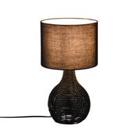 Stolová lampa Sprout, ratan a textil, čierna