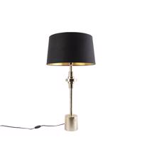 Stolová lampa v štýle art deco čierna s bavlneným tienidlom čierna 45 cm - Diverso