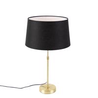 Stolová lampa zlatá / mosadz s čiernym ľanovým tienidlom 35 cm - Parte