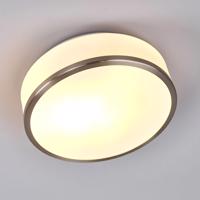 Stropná lampa Flush IP44, Ø 28 cm strieborná