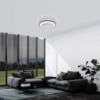 Stropný ventilátor Almeria LED CCT, biela/čierna