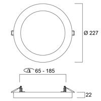 Sylvania Start LED downlight 5in1 Ø 21,7 cm 18 W