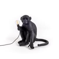 Terasové LED svietidlo Monkey Lamp sediace čierna