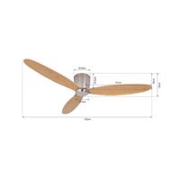 Ventilátor Airfusion Radar Ø 132 cm teak/chróm