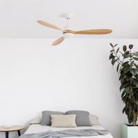 Ventilátor Poros, LED svietidlo biela/drevo svetlá