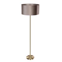 Vloerlamp messing met velours kap taupe 50cm - Simplo