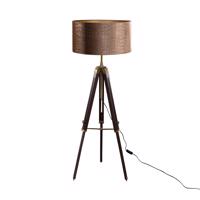 Vloerlamp messing tripod met velours kap krokodil 50cm - Cortin