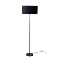 Vloerlamp zwart met ovale velours kap zwart 50cm - Simplo