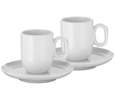 WMF Biele porcelánové šálky v súprave na espresso Barista 2 x 60 ml