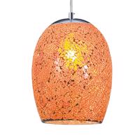 Závesná lampa Crackle v chrómovo-oranžovej