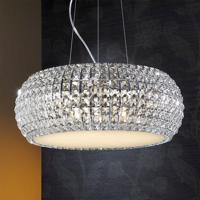 Závesná lampa Diamond s krištáľmi, okrúhle 54 cm