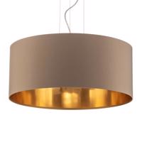 Závesná lampa Maserlo okrúhle, taupe-zlatá