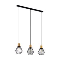 Závesná lampa Palmorla, podlhovastá, 3-plameňová