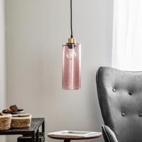 Závesná lampa Sóda sklo valec rosé Ø 12cm