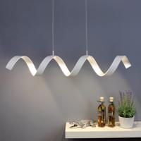 Závesné LED svietidlo Helix, biela-striebro, 80cm