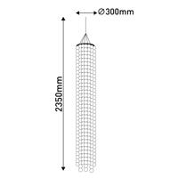 Závesné svietidlo Capiz s mušľami, výška 235 cm