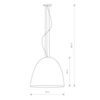 Závesné svietidlo Egg L z kovu, Ø 55 cm, biela