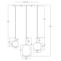 Závesné svietidlo Fumo, dymové sklo 3-pl. lineárne