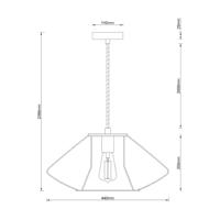 Závesné svietidlo Pheonix Squat klietka Ø 45 cm